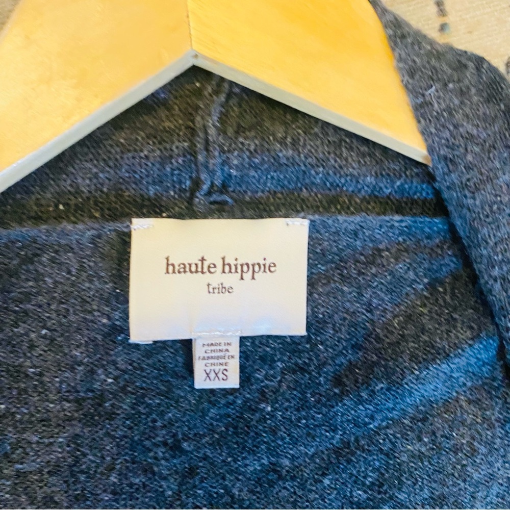 Haute Hippie Tribe Brandi Black Wool Cardigan XXS - Picture 4 of 6